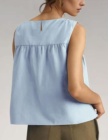 Tanming Womens Sloblum Peplum Top Swing Tank Lours in Saudi Arabia