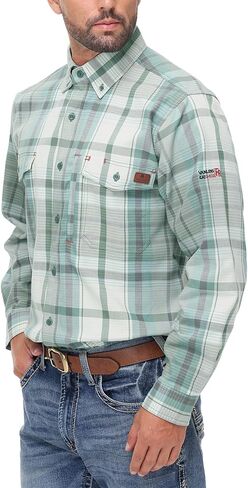 FR Shirts for Men 6.5OZ Welding Shirt Pearl Snap Light Weight Flame Resistant Shirts CAT2/NFPA2112 in Saudi Arabia