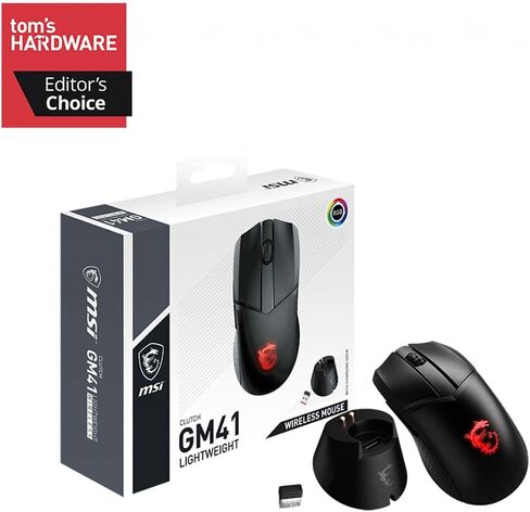 إم إس آي كلاتش GM08 ماوس ألعاب، 4200 نقطة في البوصة، مستشعر بصري، 3 أوزان قابلة للتعديل، إضاءة LED حمراء، تصميم متماثل in Kuwait