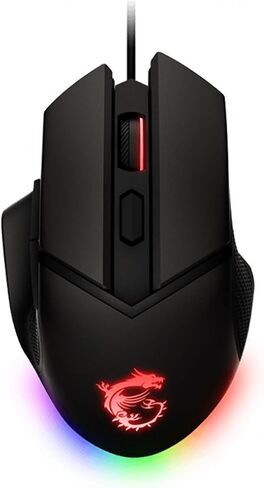 MSI Clutch GM11 Gaming Mouse, 5000 DPI, 10M Omron Switches, Optical Sensor, Symmetrical Ergonomic Design, RGB Mystic Light Compatible, PC/Mac,graphite in Saudi Arabia