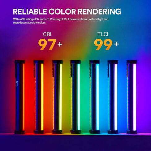 Godox TL120 RGB Tube Light,CRI 96+ TLCI 98+ Accurate Color,2700K~6500K Adjustable,769Lux@1m,39 Light Effects, Supports APP/Remote/DMX Control in Saudi Arabia