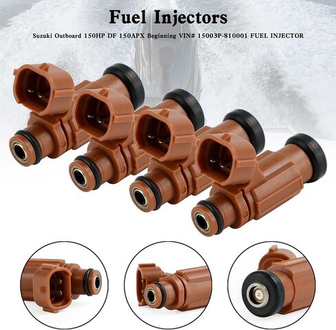 4pcs حقن الوقود فوهة فوهة الوقود من أجل سوزوكي الخارجي 175hp 200hp 225hp 250hp 300hp df ، يحل محل 15710-96J00 in Kuwait