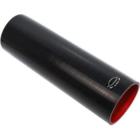 LTI Universal (305mm) 12" Length 4-Ply Reinforced High Performance (89mm) 3.5" ID Straight Coupler Silicone Hose (3.5" BLACK)
