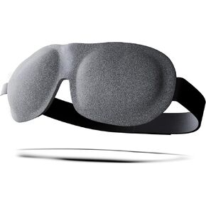 SMUG 100% Blackout Sleep Mask | Eyelash Friendly Eye Mask | Travel Sleep Cover for Men & Women | Contoured Design for Deep Sleeping | Adjustable Straps | Sleeping Mask Blindfold | Gray