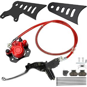 Mini Bike Hydraulic Brake Caliper 4" Rear Stretch Tabs Mounting Bracket Kit Compatible with Monster Moto MMB80 MMB105 Motovox MBX10 MBX11 79cc 80cc 105cc 2.5hp 3.5hp Powersports Minibike Parts