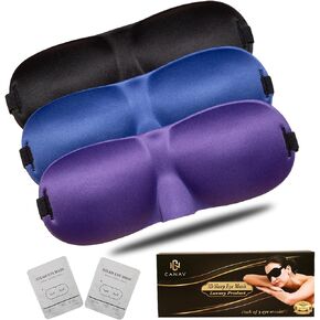 Sleep Eye Mask, Sleep Masks for Women & Men 100% Light Blackout, Eye Mask for Sleeping, Eye Mask Sleeping Mask, 3D Eye Masks for Sleep - Bundled with 2 Eye Steam Mask, Sleep Mask, Eye Mask