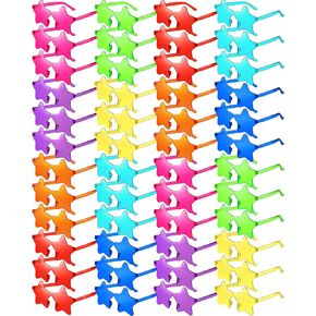 Sherr 48 Pairs Rimless Sunglasses Neon Party Supplies Colorful Glasses Plastic Sunglasses for Women Men Party Favor