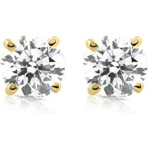 Pompeii 1/2ct المسمار المسمار المسمار الظهر في 14K مختبر الذهب الأبيض أو الصفراء المزروعة (G-H ، VS/SI)