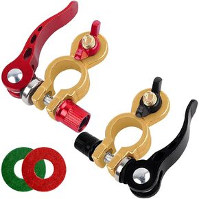 2PCS Car Battery Terminal Connectors, Quick-Release Disconnet Battery Terminals, Heavy Duty Copper Automotive Positive Negative Battery Cable Ends, Universal for Vehicles