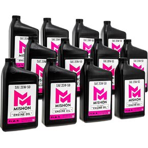 MISHON Engine Oil 20W-50 Full Synthetic Motorcycle 12 Quart Case