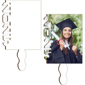 2 Pcs Large Graduation Sublimation Blanks Fans 17.7 x 11.8 Inches Class of 2025 DIY Blank Paddle Fans Gifts for Graduation Celebration Party(Grad)