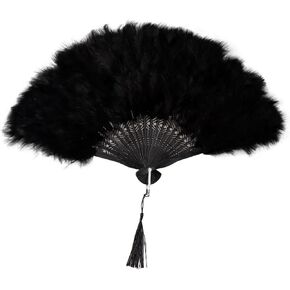Marabou Black Feather Fan fan fan fan Renaissance Fan Vintage Feather Fan fan fan hand hand fan Marabou Faer for 1920s Gatsby Party Clothing Associor