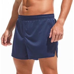AMY COULEE Mens Mesh Athletic Shorts 3" Workout Gym Quick Dry Running Shorts with Drawstring