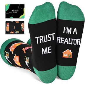Zmart Fireman Pilot Gifts for Men - Real Estate Agent Gifts Women, Lawyer Librarian Rocks Chef Socks
