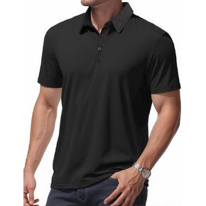 Mens Knit Polo Shirts Casual Short Sleeve Button Down Polo Shirt Lightweight Summer Tops