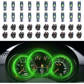 20PCS T5 LED Lights for Dashboard, Dashboard Bulbs, T5 37 74 LED Bulb with Twist Lock Socket, Car Accessories Bright Light for Instrument Cluster Dashboard Panel Gauge Indicator (Warm white)