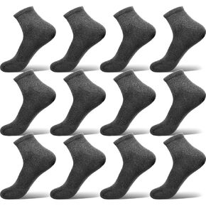Ankle Socks for Men, Black Cotton Crew Boot Socks Moisture Wicking Athletic Men for Hiking Running Cycling,8 Pairs