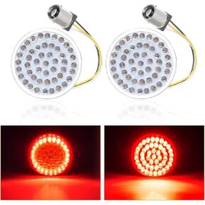 Amazicha 2" LED Turn Signals, 1157 Bullet Style Red Turn Signal Light Rear Brake Light Compatible for Harley Davidson Softail Dyna Sportster Touring