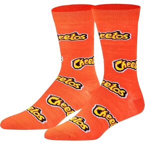 Crazy Socks, Cheetos, Crunchy Cheesy Novelty Spicy Snack Food Chips Print, Large