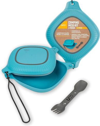 UCO 4-Piece Camping Mess Kit with Bowl, Plate and 3-in-1 Spork Utensil Set in Kuwait