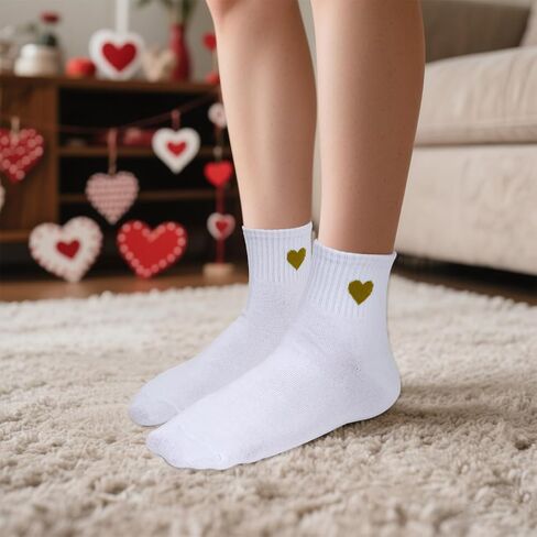 choyaxo 3Pairs Valentine Heart Ankle Socks Cute Soft Novelty Crew Socks for Women Girls in Saudi Arabia
