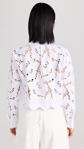 L'AGENCE Women's Seychelle Lace Cropped Blouse in Saudi Arabia