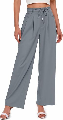 Cicy Bell Womens Wide Leg Dress Pants Elastic High Waist Pleated Work Pants Business Casual Trousers in Saudi Arabia