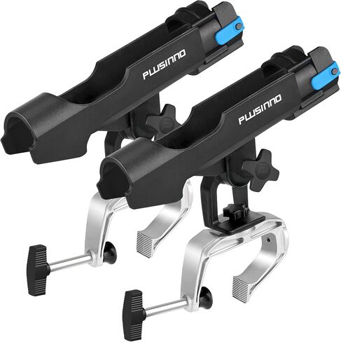 PLUSINNO Rod Holders for Fishing Boat Adjustable Pole Rod Holder | Universal Fit Most Fishing Rod, with Rod Protective Strap, Large Clamp Opening 360°, Horizontal Vertical Compatible in Kuwait