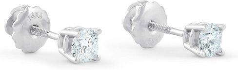 Pompeii 1/2ct المسمار المسمار المسمار الظهر في 14K مختبر الذهب الأبيض أو الصفراء المزروعة (G-H ، VS/SI) in Kuwait