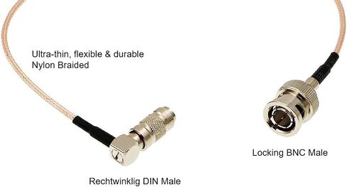 Uonecn Right Angle DIN 1.0/2.3 Mini BNC to RG179 Right Angle BNC Coaxial Cable Video Cable for Blackmagic HyperDeck Shuttle 75ohm in Kuwait