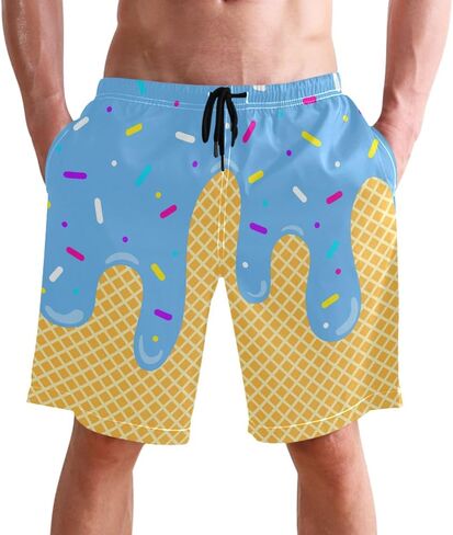 Men's Swim Trunks Quick Dry Swimming Shorts with Mesh Lining and Pocket Pink Christmas Santa Claus Swimsuit Trunks in Saudi Arabia