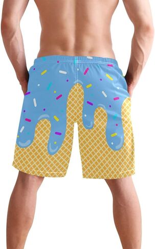 Men's Swim Trunks Quick Dry Swimming Shorts with Mesh Lining and Pocket Pink Christmas Santa Claus Swimsuit Trunks in Saudi Arabia