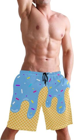 Men's Swim Trunks Quick Dry Swimming Shorts with Mesh Lining and Pocket Pink Christmas Santa Claus Swimsuit Trunks in Saudi Arabia