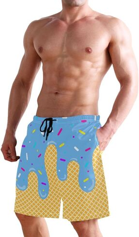 Men's Swim Trunks Quick Dry Swimming Shorts with Mesh Lining and Pocket Pink Christmas Santa Claus Swimsuit Trunks in Saudi Arabia