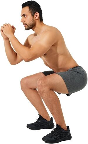 Nimenjoja Mens 5.5 "صالة شورتات القطن الرياضي الشورتات مريحة بيجاما مع جيوب عميقة لا سحاب in Kuwait