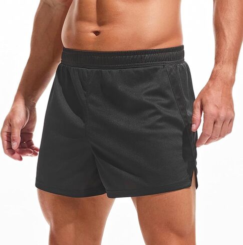 AMY COULEE Mens Mesh Athletic Shorts 3" Workout Gym Quick Dry Running Shorts with Drawstring in Kuwait