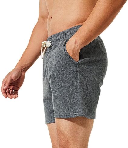 Nimenjoja Mens 5.5 "صالة شورتات القطن الرياضي الشورتات مريحة بيجاما مع جيوب عميقة لا سحاب in Kuwait