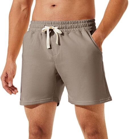 Nimenjoja Mens 5.5 "صالة شورتات القطن الرياضي الشورتات مريحة بيجاما مع جيوب عميقة لا سحاب in Kuwait