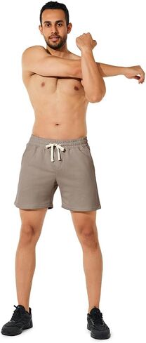 Nimenjoja Mens 5.5 "صالة شورتات القطن الرياضي الشورتات مريحة بيجاما مع جيوب عميقة لا سحاب in Kuwait