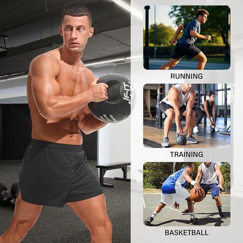 AMY COULEE Mens Mesh Athletic Shorts 3" Workout Gym Quick Dry Running Shorts with Drawstring in Kuwait