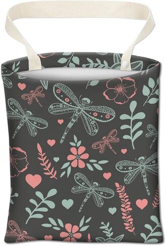Car Trash Can, Cute Car Trash Bag, Hanging Car Organizer and Storage Bag, Trash Bin for Car Accessories, Vehicle, Travelling, Camping Cute Dragonfly and Flowers in Saudi Arabia
