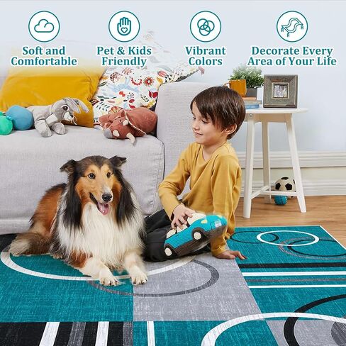 Runner Rug 2x6 منطقة هندسية حديثة سجادة الدوائر التجريدية المعاصرة سجادة السجادة in Kuwait