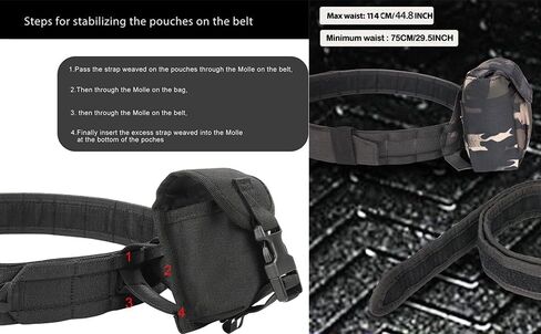 YAKEDA Tactical Battle Belt Duty Belts Law Enforcement Police Utility Gun Belt With Pouches 7 in 1 in Kuwait