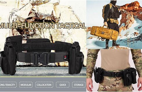 YAKEDA Tactical Battle Belt Duty Belts Law Enforcement Police Utility Gun Belt With Pouches 7 in 1 in Kuwait