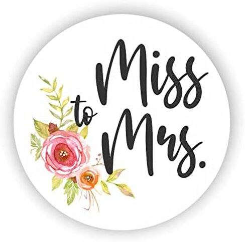 ملصقات دش الزفاف من Miss to Mrs - ملصقات هدايا لحفلات العزوبية - ملصقات دش الزفاف الربيعية - ملصقات هدايا الزفاف - مجموعة من 40 ملصقًا in Saudi Arabia