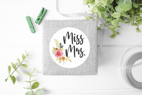 ملصقات دش الزفاف من Miss to Mrs - ملصقات هدايا لحفلات العزوبية - ملصقات دش الزفاف الربيعية - ملصقات هدايا الزفاف - مجموعة من 40 ملصقًا in Saudi Arabia