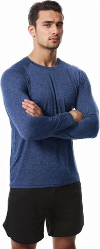 سومولوكس 3 حزمة قمصان طويلة الأكمام للرجال الرطوبة فاقة سريعة الجفاف upf spf حماية أشعة الشمس التمرين تي القمصان t in Kuwait