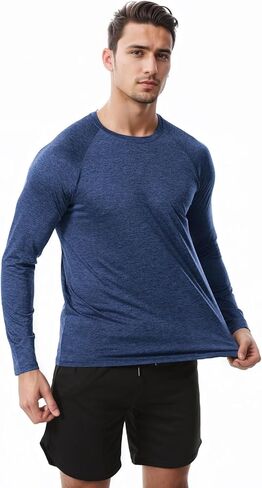 سومولوكس 3 حزمة قمصان طويلة الأكمام للرجال الرطوبة فاقة سريعة الجفاف upf spf حماية أشعة الشمس التمرين تي القمصان t in Kuwait