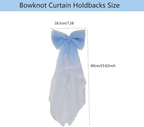 2 Pcs Bow Curtain Tiebacks Lace Bowknot Curtain Holdbacks,Lace Curtain Tiebacks Bowknot Curtain Holdbacks for Home Wedding Birthday Party Decorative (Pink) in Kuwait