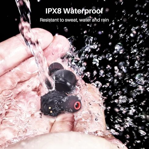 سماعات أذن لاسلكية ترو من توزو T6 تعمل باللمس مع حقيبة شحن لاسلكية مقاومة للماء IPX8 سماعات ستيريو TWS داخل الأذن مدمجة بميكروفون وسماعة ممتازة عميقة للرياضية، باللون الأسود in Kuwait